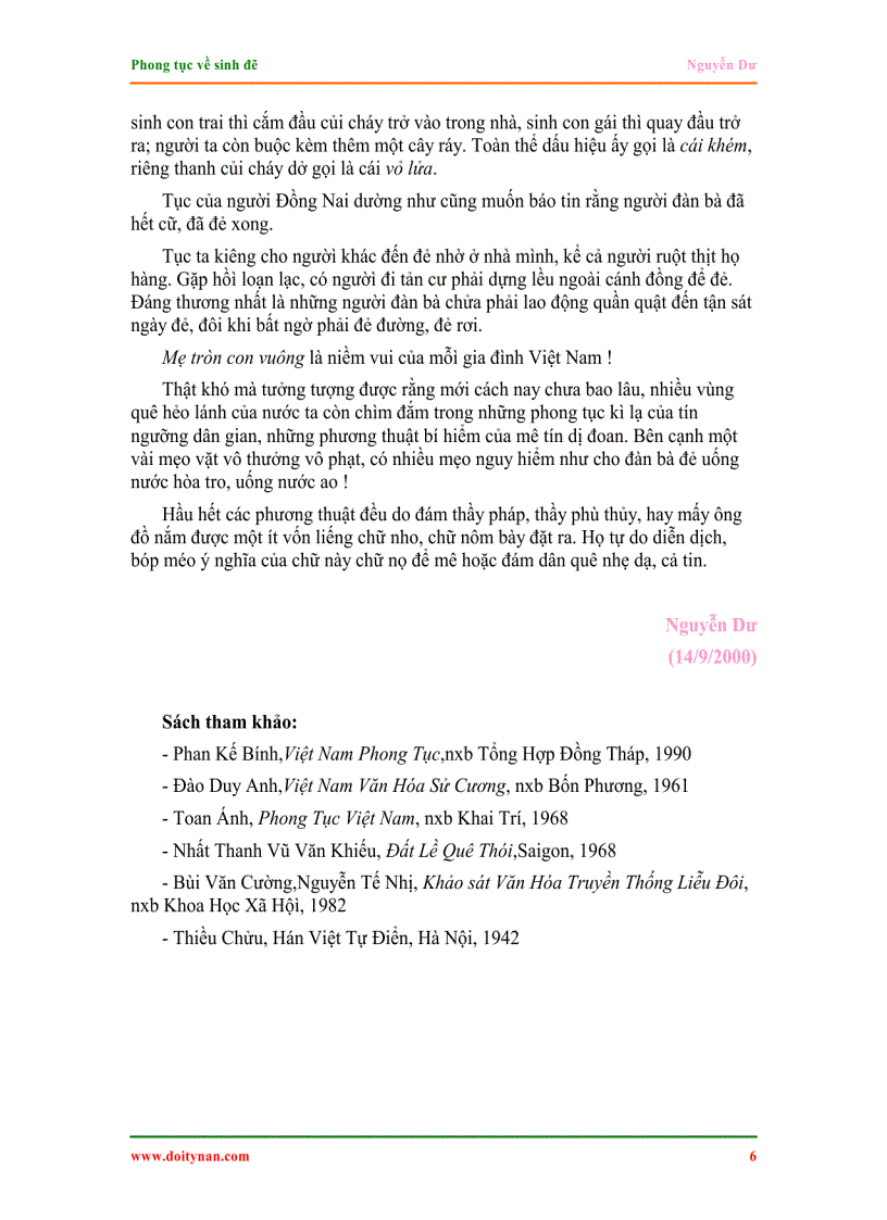 image for page Phong tục về sinh đẻ