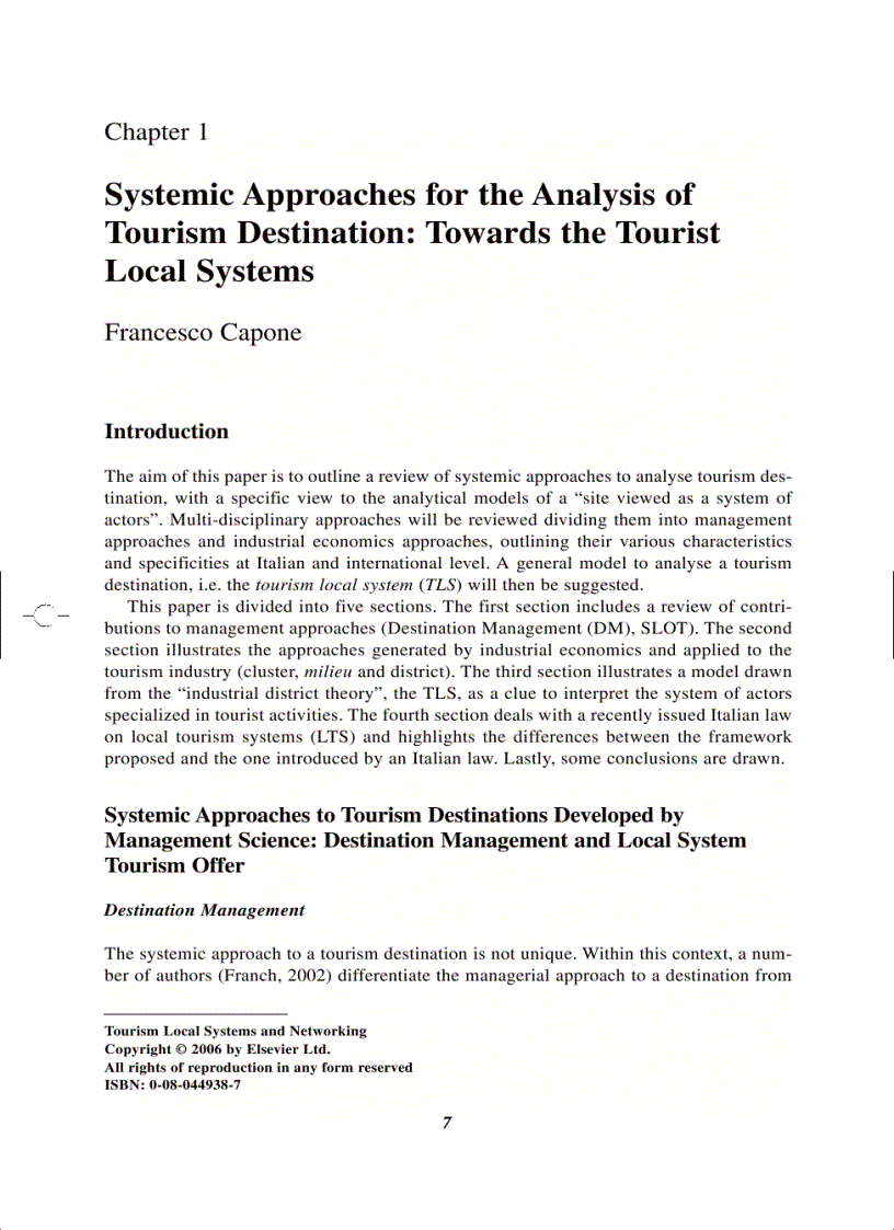 image for page Tourism Local Systems and Networking Advances in Tourism Research