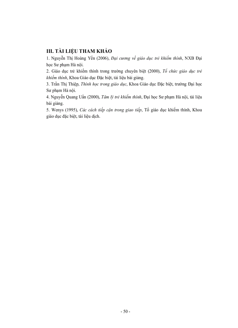 image for page Đại Cương Về Giáo Dục Trẻ Khiếm Thính