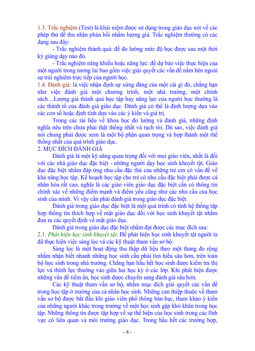 image for page Đánh giá trẻ khuyết tật trong giáo dục đặc biệt