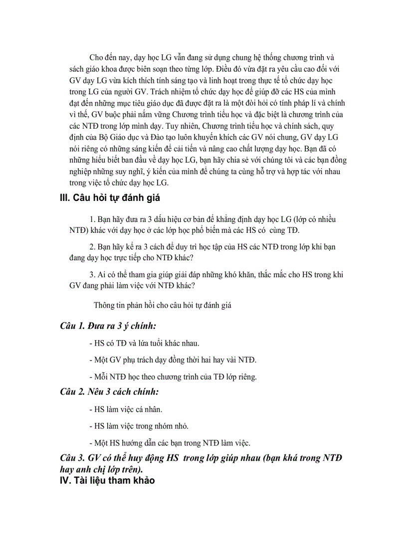 image for page Dạy Học Lớp Ghép Một Hình Thức Tổ Chức Dạy Học