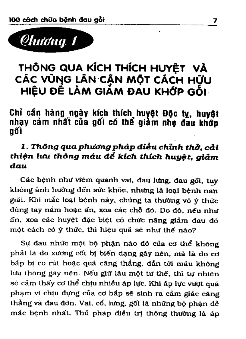 100 Cách chữa bệnh đau đầu gối