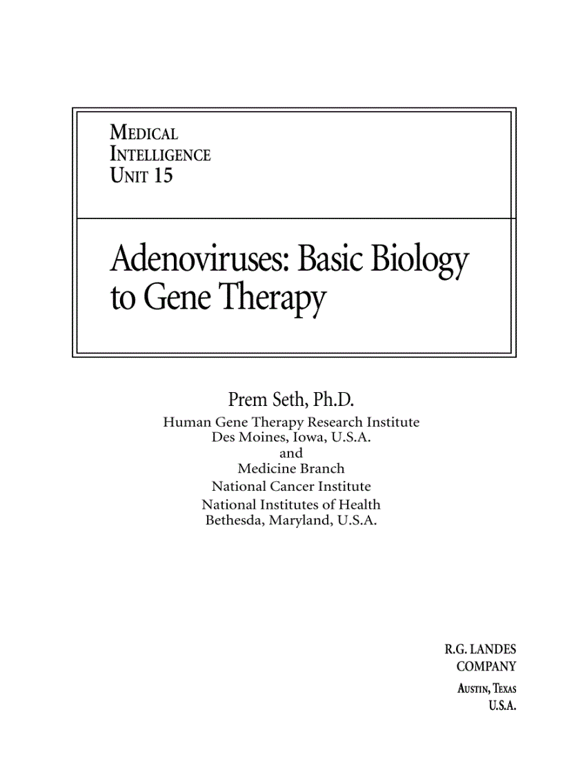 image for page Adenoviruses Basic Biology to Gene Therapy