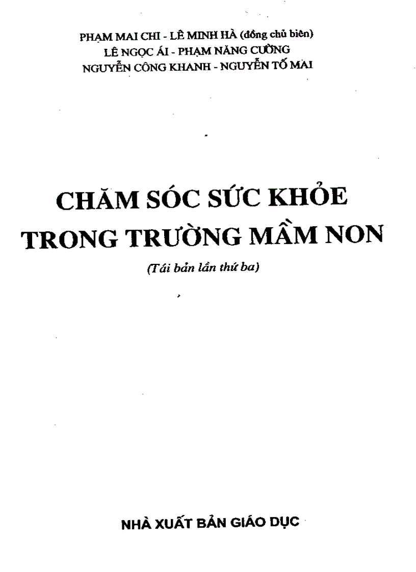 image for page Chăm sóc sức khỏe trong trường mầm non