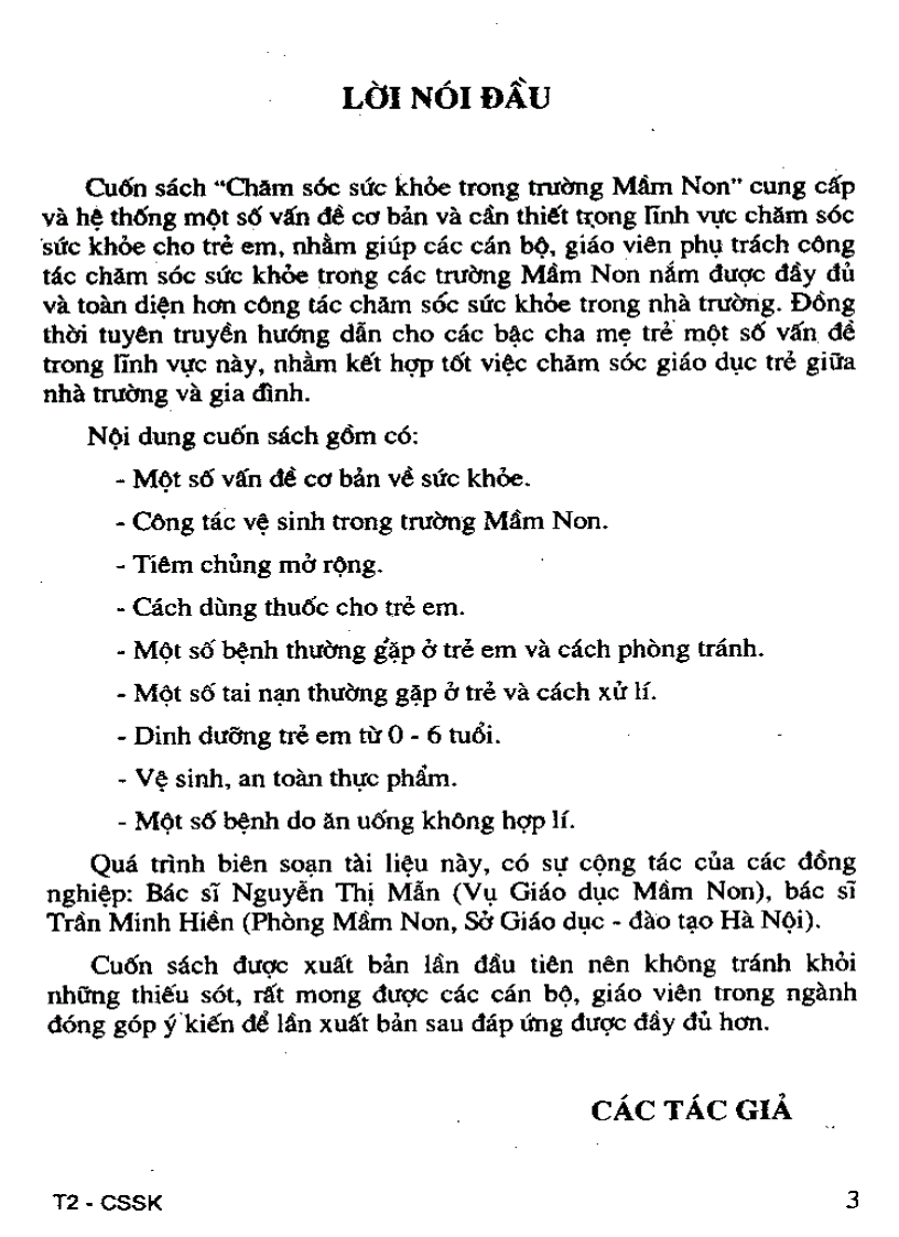image for page Chăm sóc sức khỏe trong trường mầm non