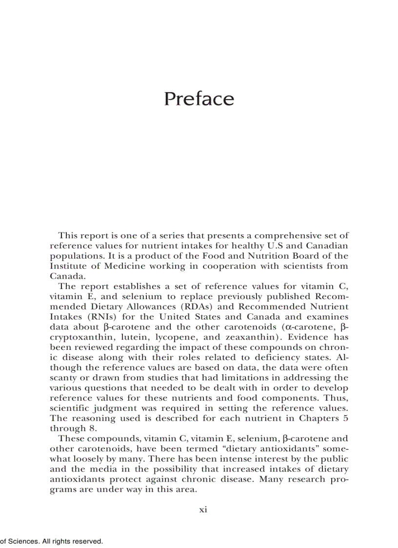image for page Dietary Reference Intakes for Vitamin C Vitamin E Selenium and Carotenoids