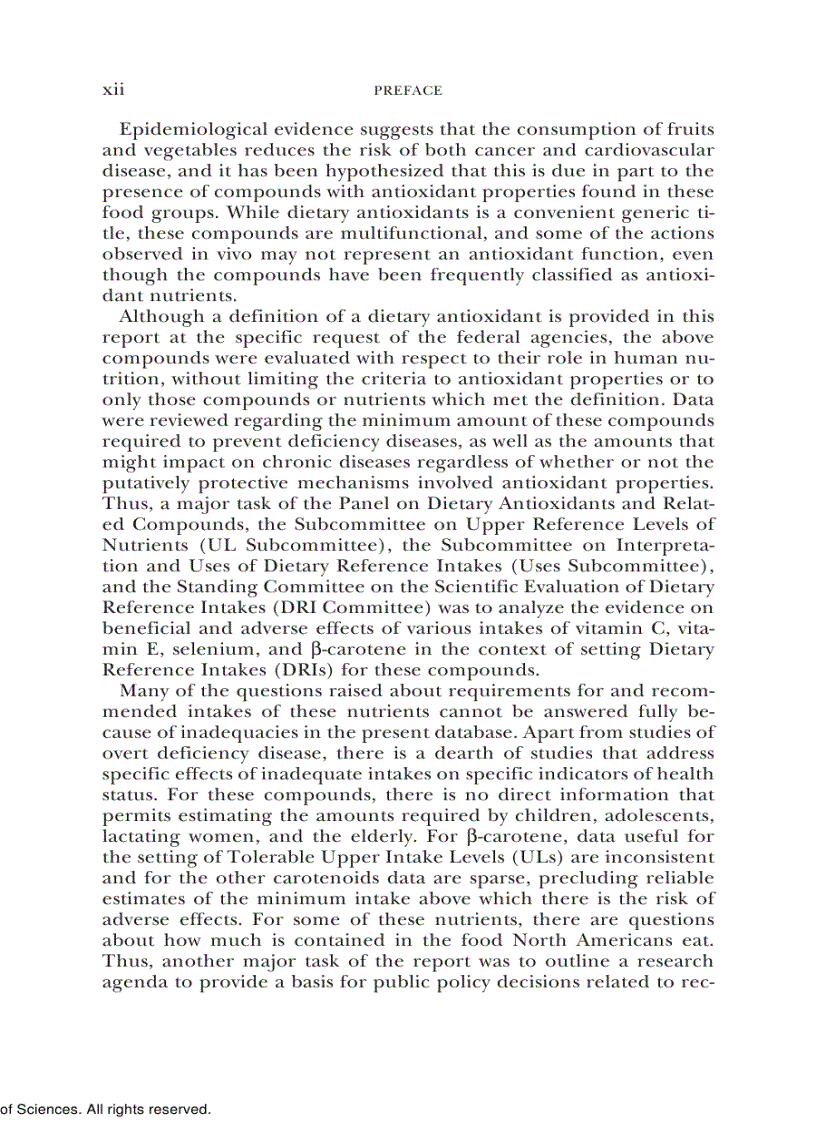 image for page Dietary Reference Intakes for Vitamin C Vitamin E Selenium and Carotenoids
