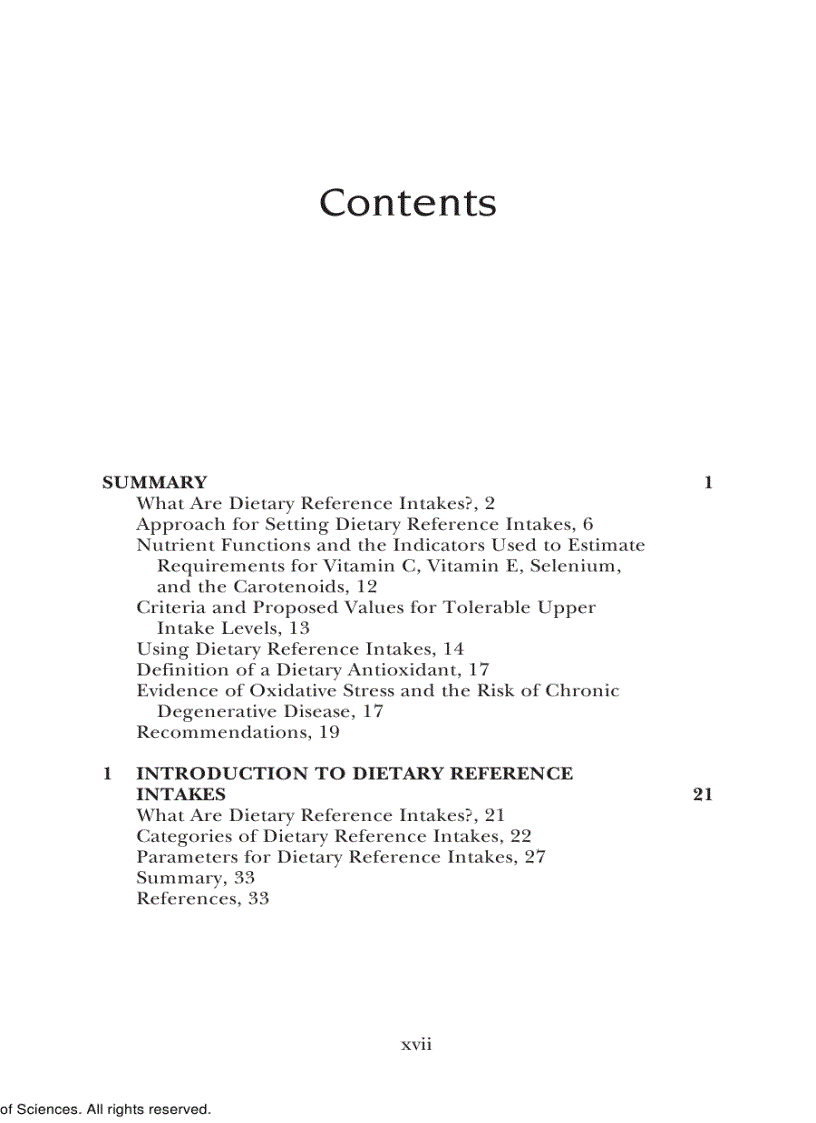 image for page Dietary Reference Intakes for Vitamin C Vitamin E Selenium and Carotenoids