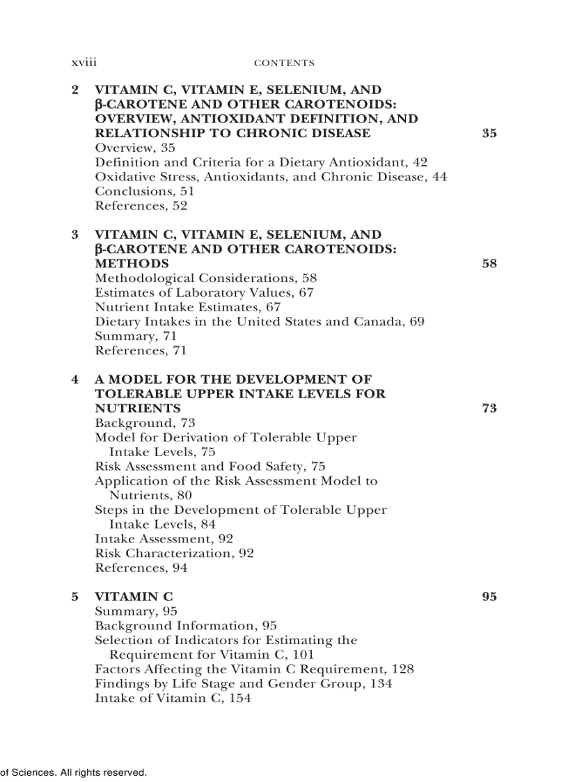 image for page Dietary Reference Intakes for Vitamin C Vitamin E Selenium and Carotenoids