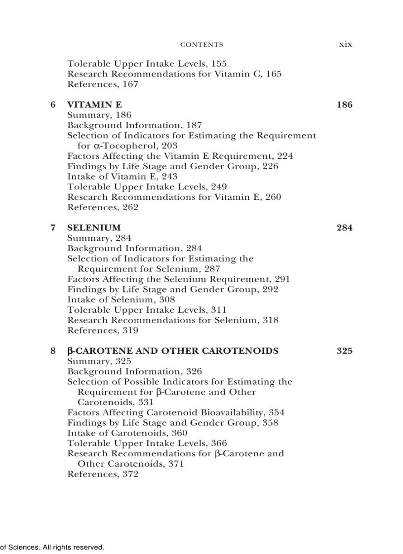 image for page Dietary Reference Intakes for Vitamin C Vitamin E Selenium and Carotenoids
