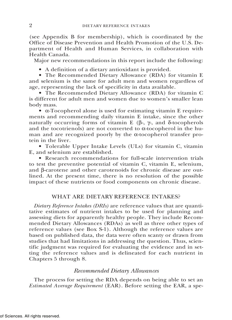 image for page Dietary Reference Intakes for Vitamin C Vitamin E Selenium and Carotenoids