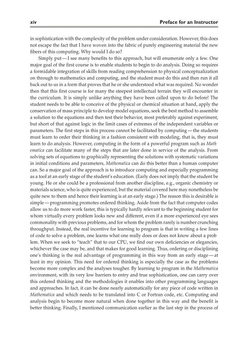 image for page Introduction to Chemical Engineering Analysis Using Mathematica