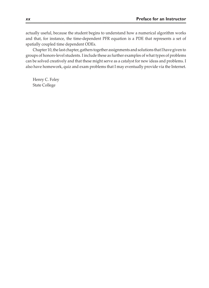 image for page Introduction to Chemical Engineering Analysis Using Mathematica