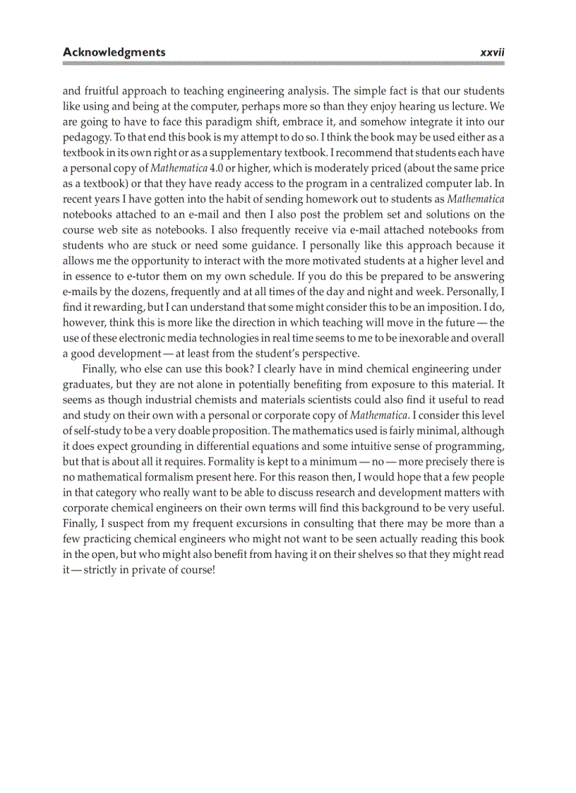 image for page Introduction to Chemical Engineering Analysis Using Mathematica