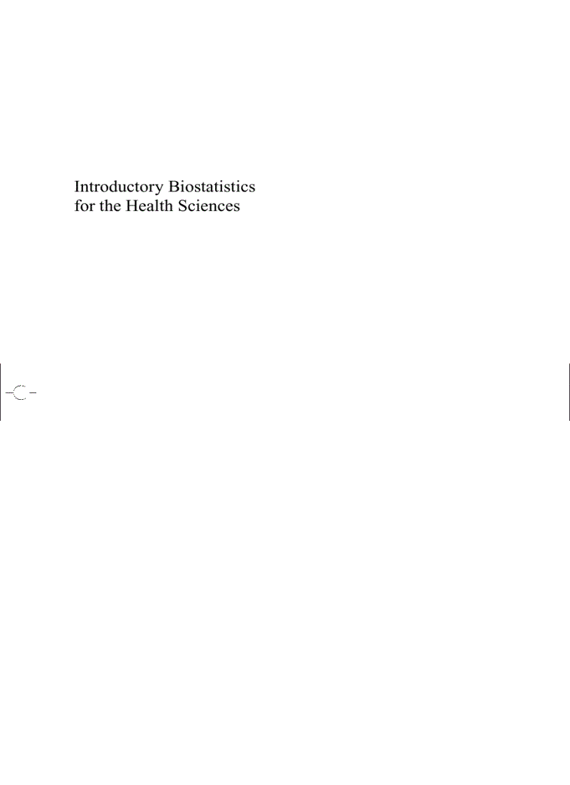 image for page Introductory Biostatistics for the Health Sciences Modern Applications Including Bootstrap