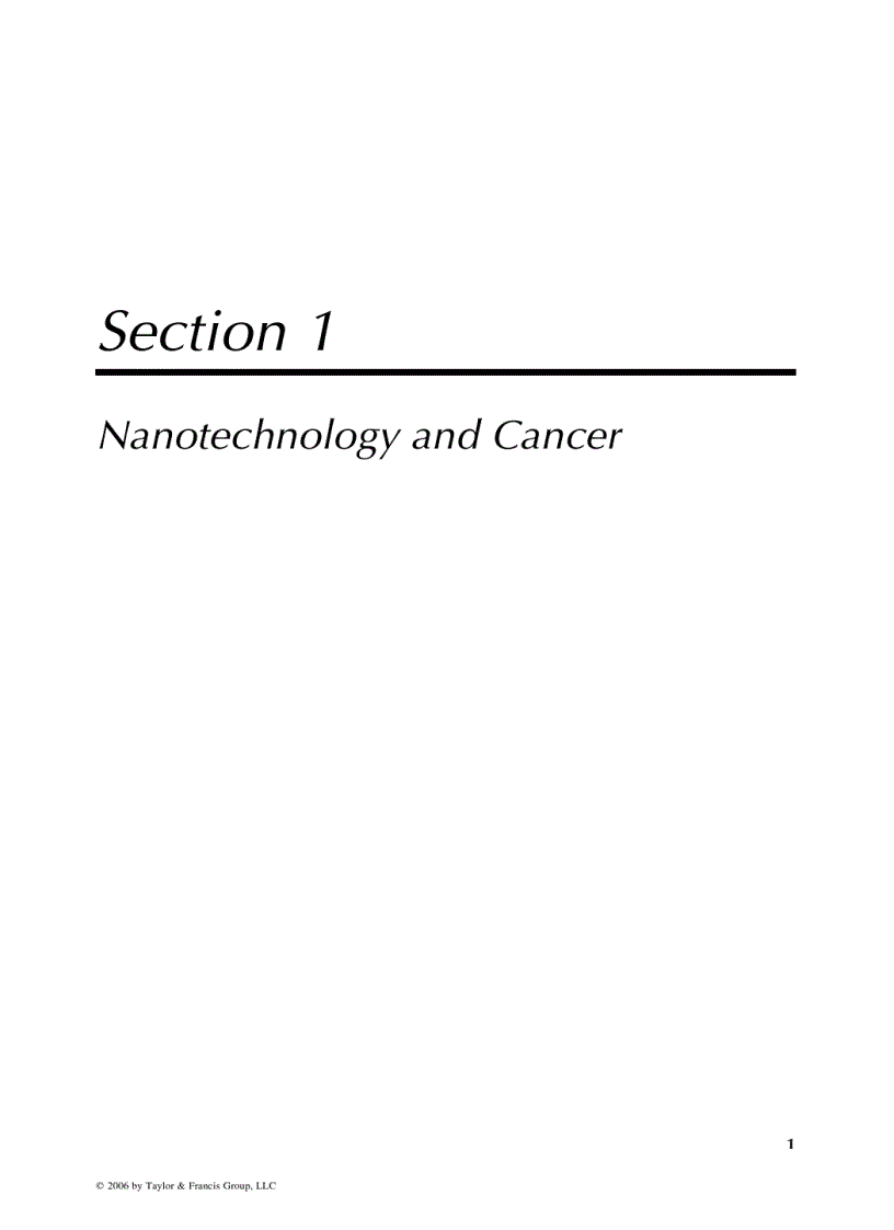 image for page Nanotechnology For Cancer Therapy