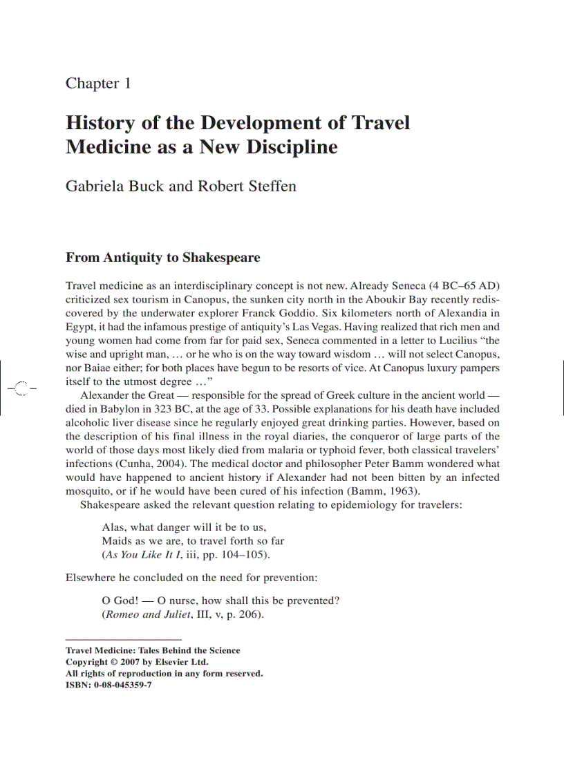 image for page Travel Medicine Tales Behind the Science