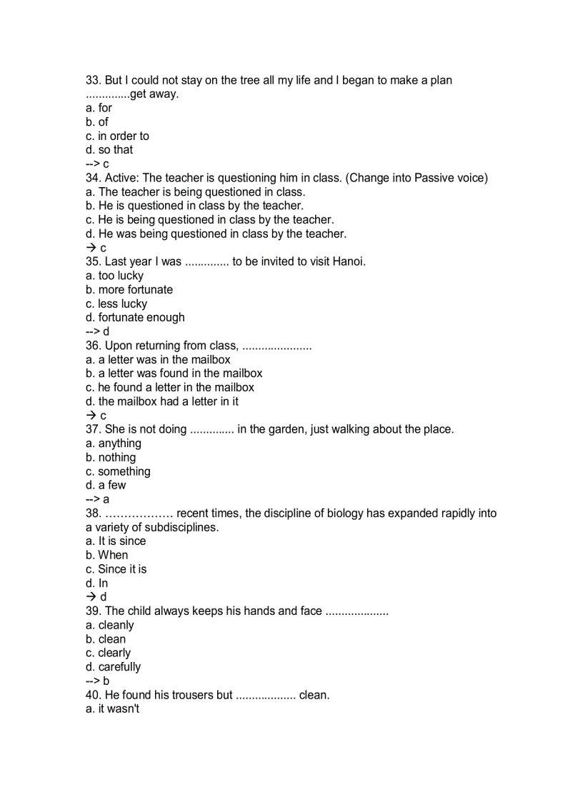 image for page 1500 Câu trắc nghiệm thi Anh văn bằng C