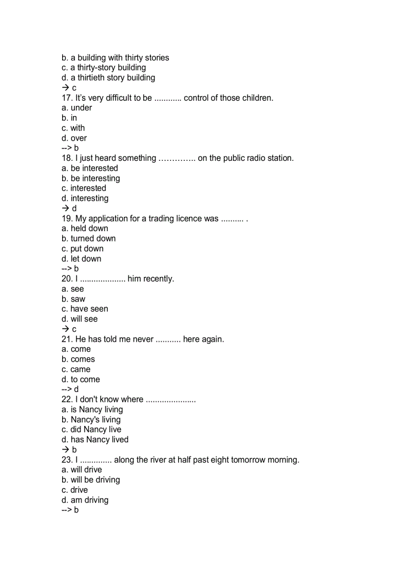 image for page 1500 Câu trắc nghiệm thi Anh văn bằng C