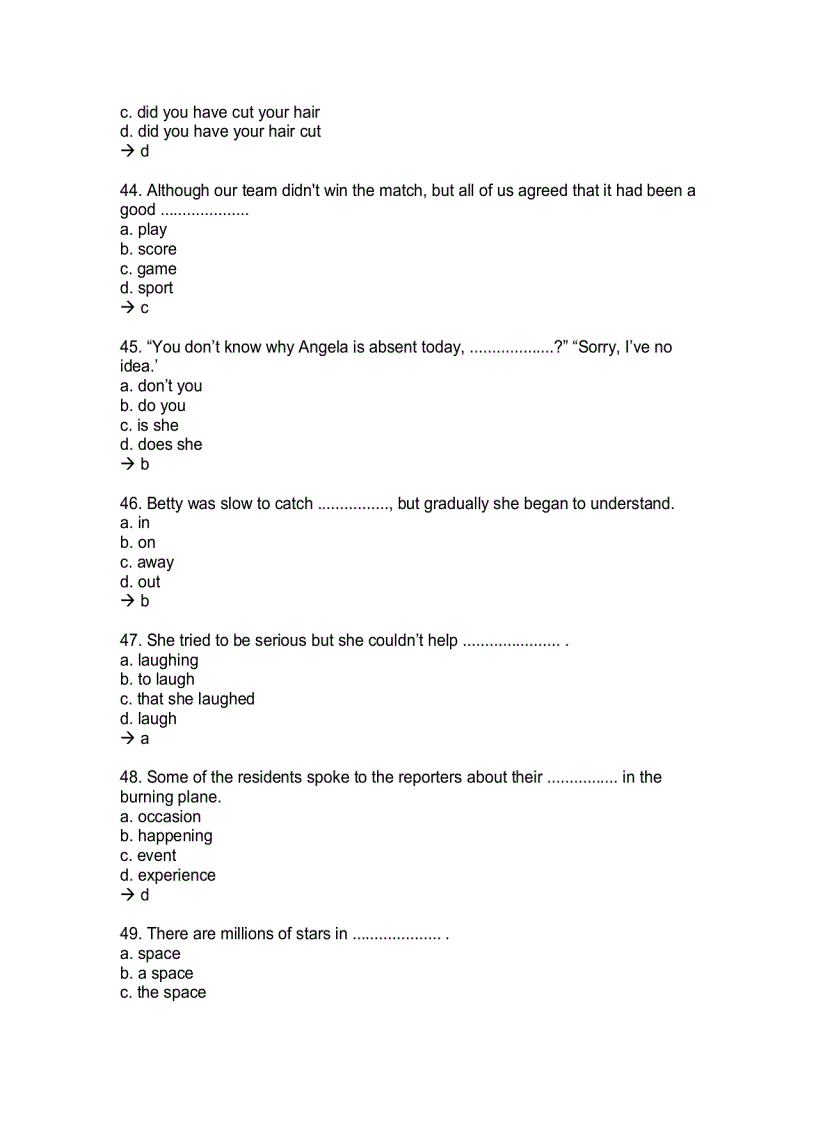 image for page 1500 Câu trắc nghiệm thi Anh văn bằng C