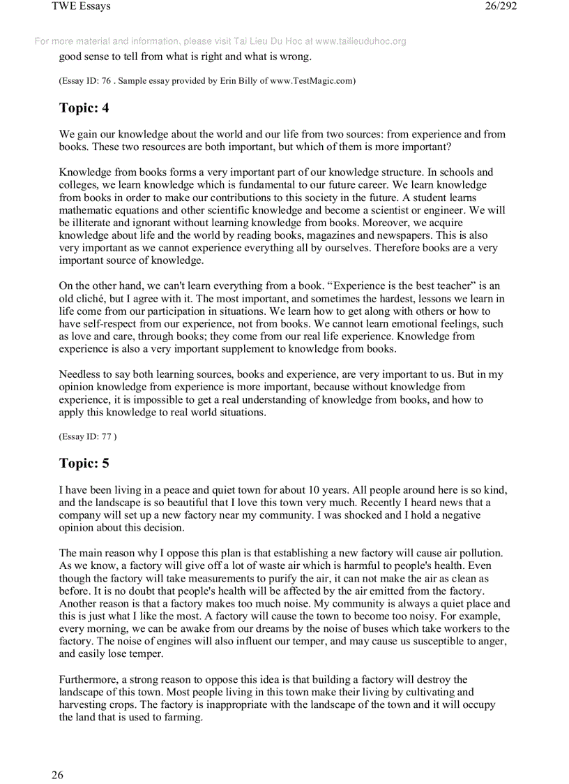 image for page 185 Topics and Sample Essays