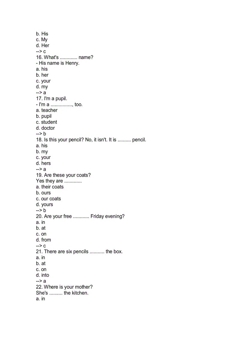 image for page 2000 Câu trắc nghiệp thi Anh Văm bằng A B