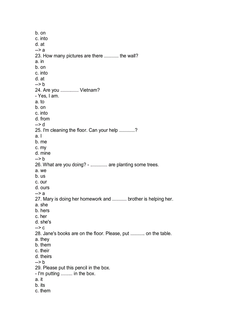 image for page 2000 Câu trắc nghiệp thi Anh Văm bằng A B