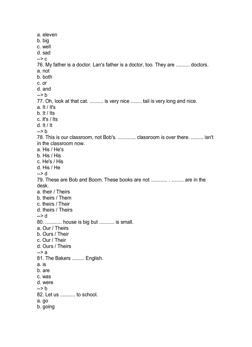 image for page 2000 Câu trắc nghiệp thi Anh Văm bằng A B