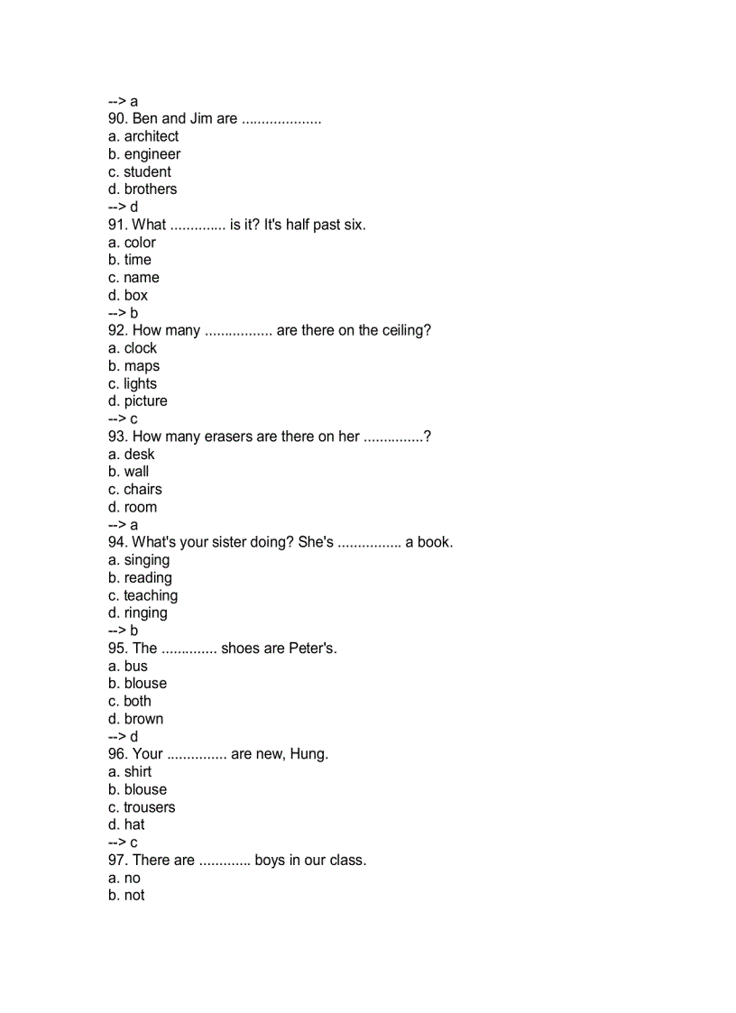 image for page 2000 Câu trắc nghiệp thi Anh Văm bằng A B