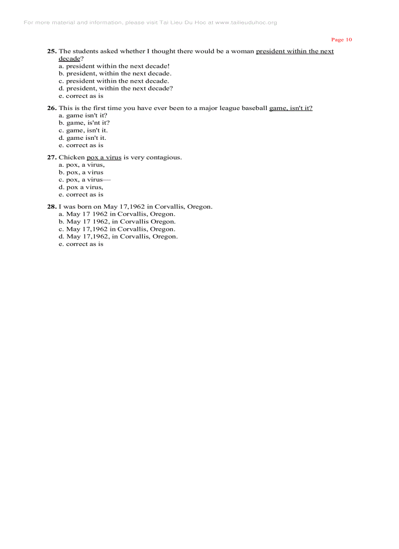 image for page 501 Grammar and Writing Questions