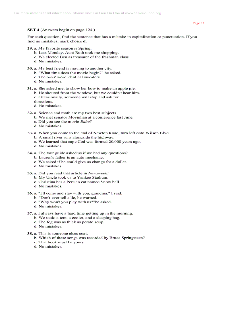 image for page 501 Grammar and Writing Questions