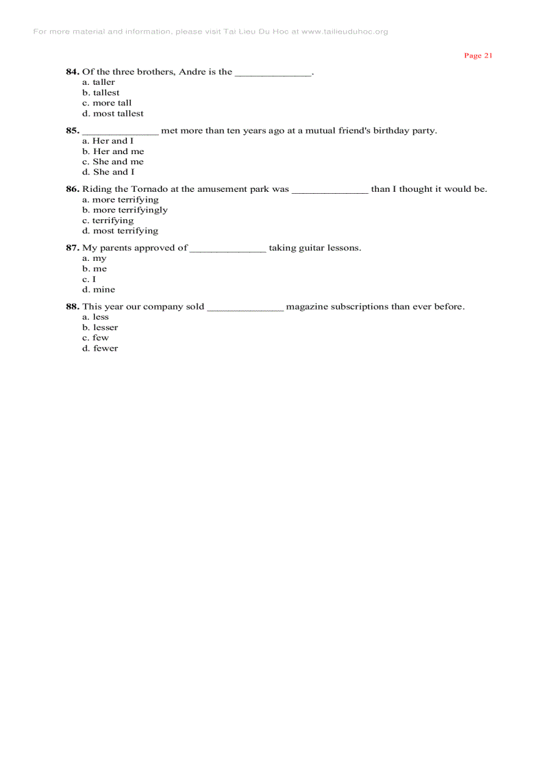 image for page 501 Grammar and Writing Questions