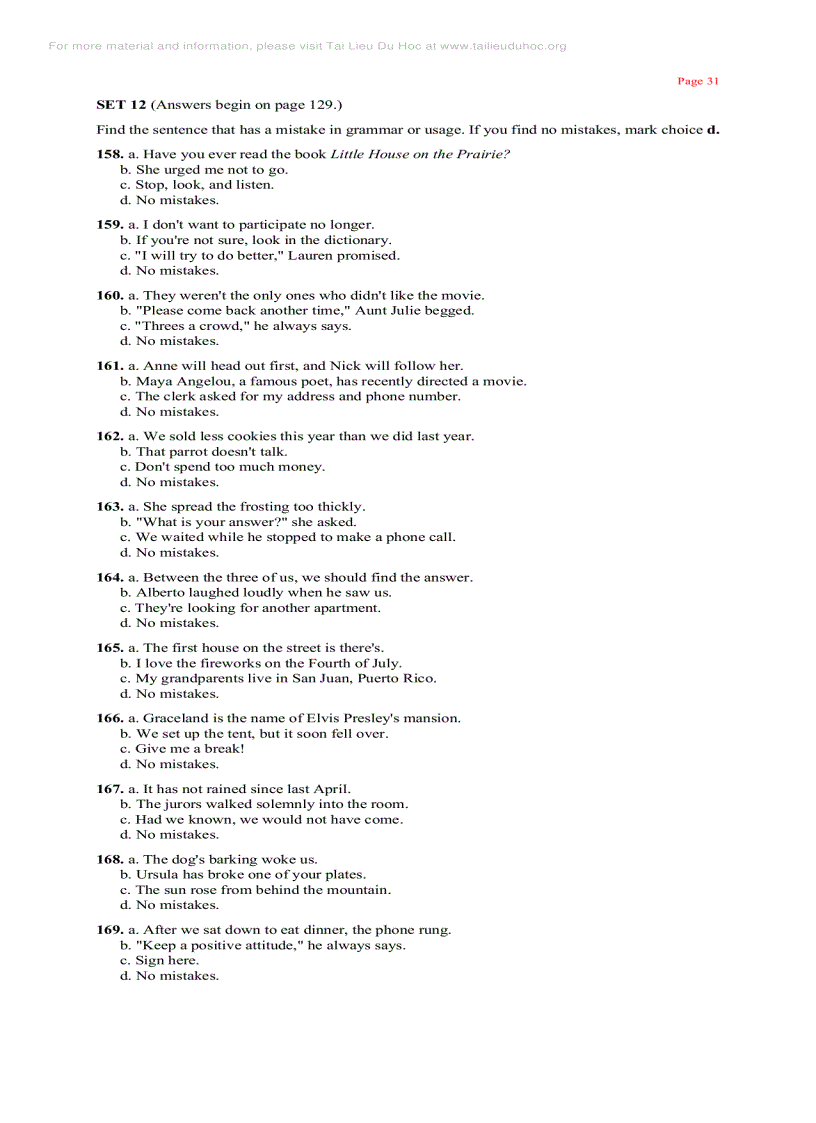 image for page 501 Grammar and Writing Questions