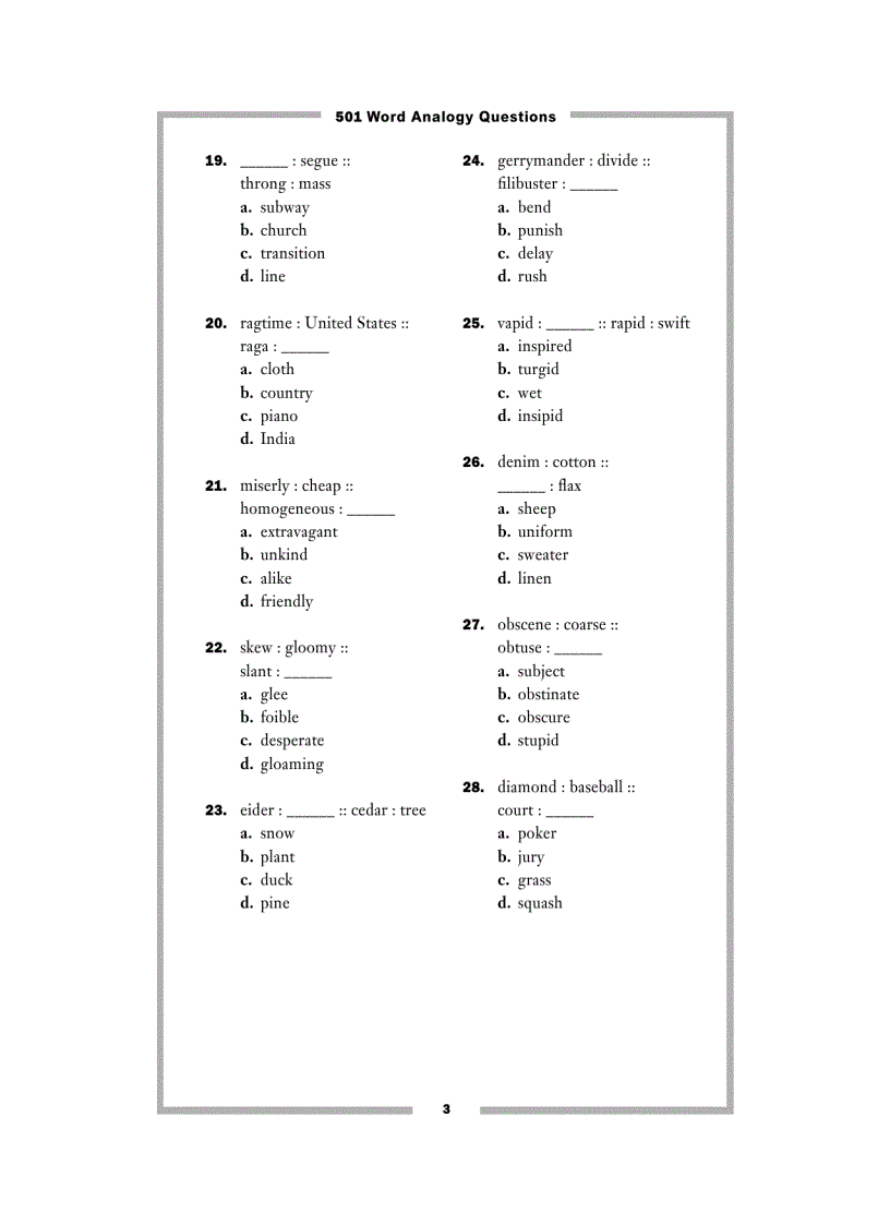 image for page 501 Word analogy questions