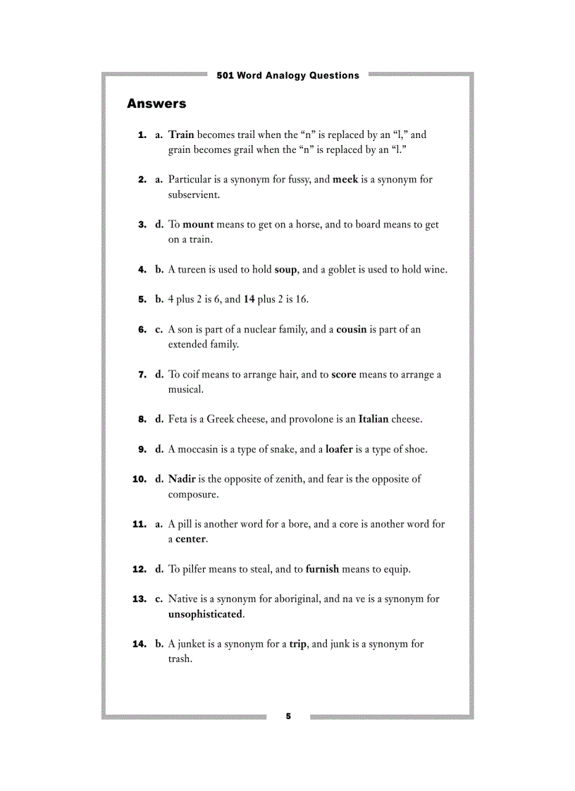 image for page 501 Word analogy questions