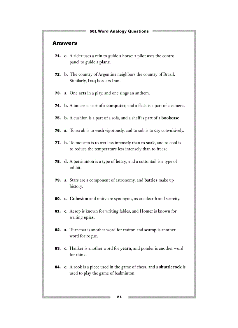 image for page 501 Word analogy questions