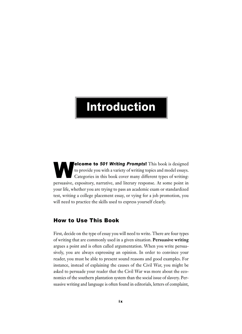 image for page 501 Writing Prompts