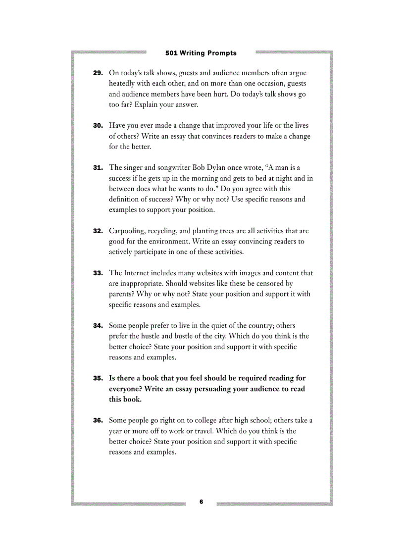 image for page 501 Writing Prompts