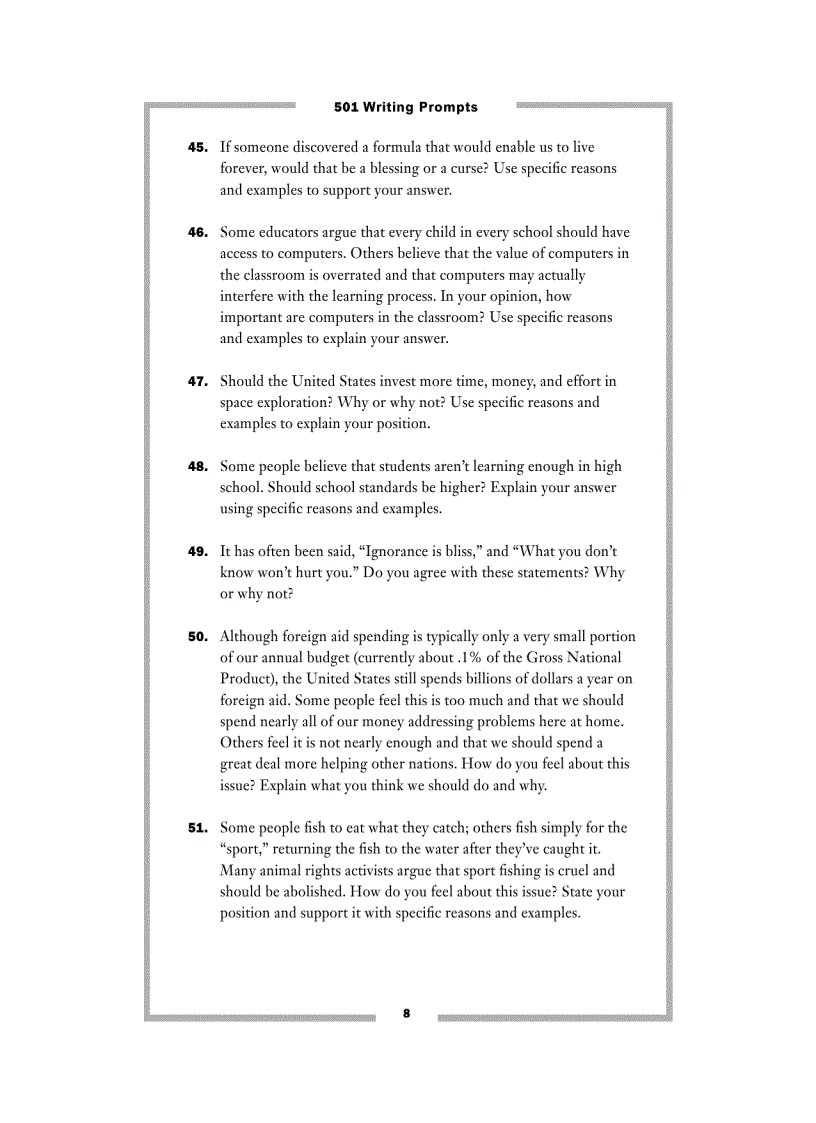 image for page 501 Writing Prompts