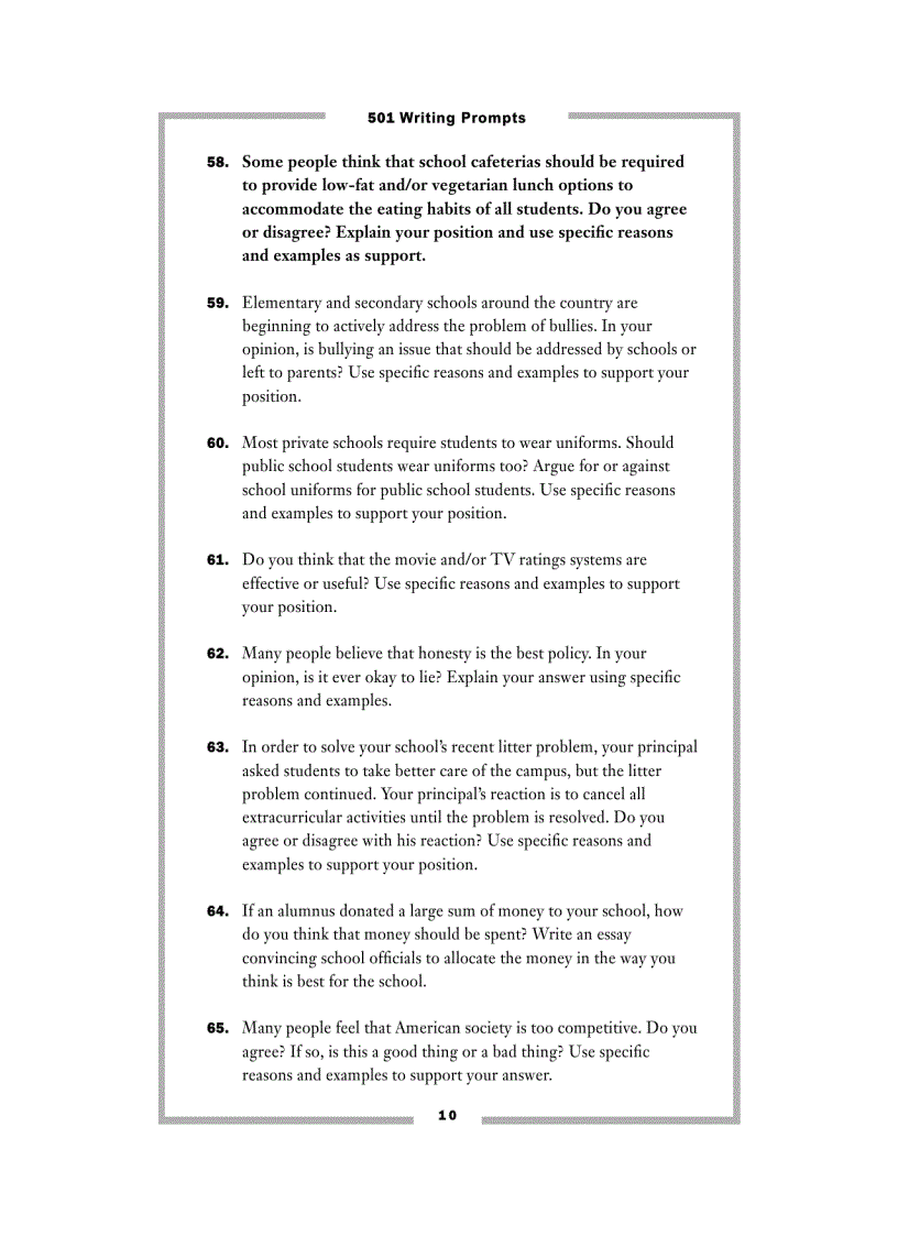 image for page 501 Writing Prompts