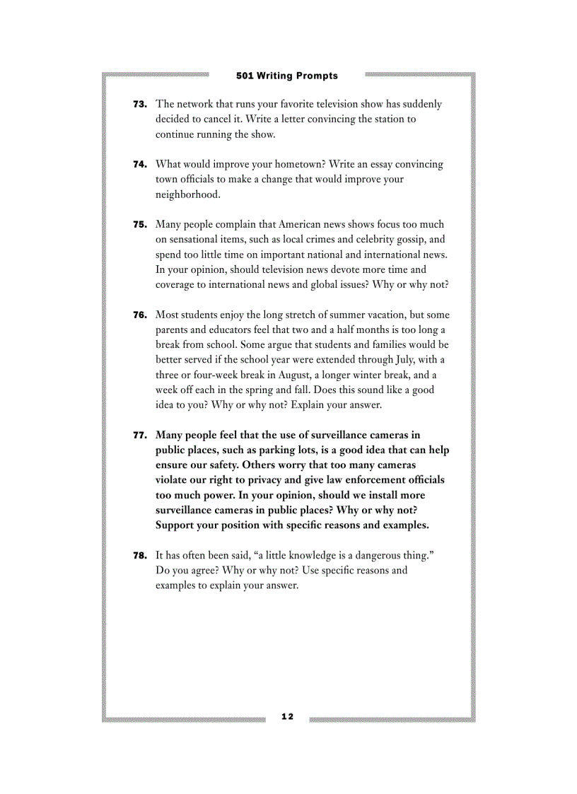 image for page 501 Writing Prompts