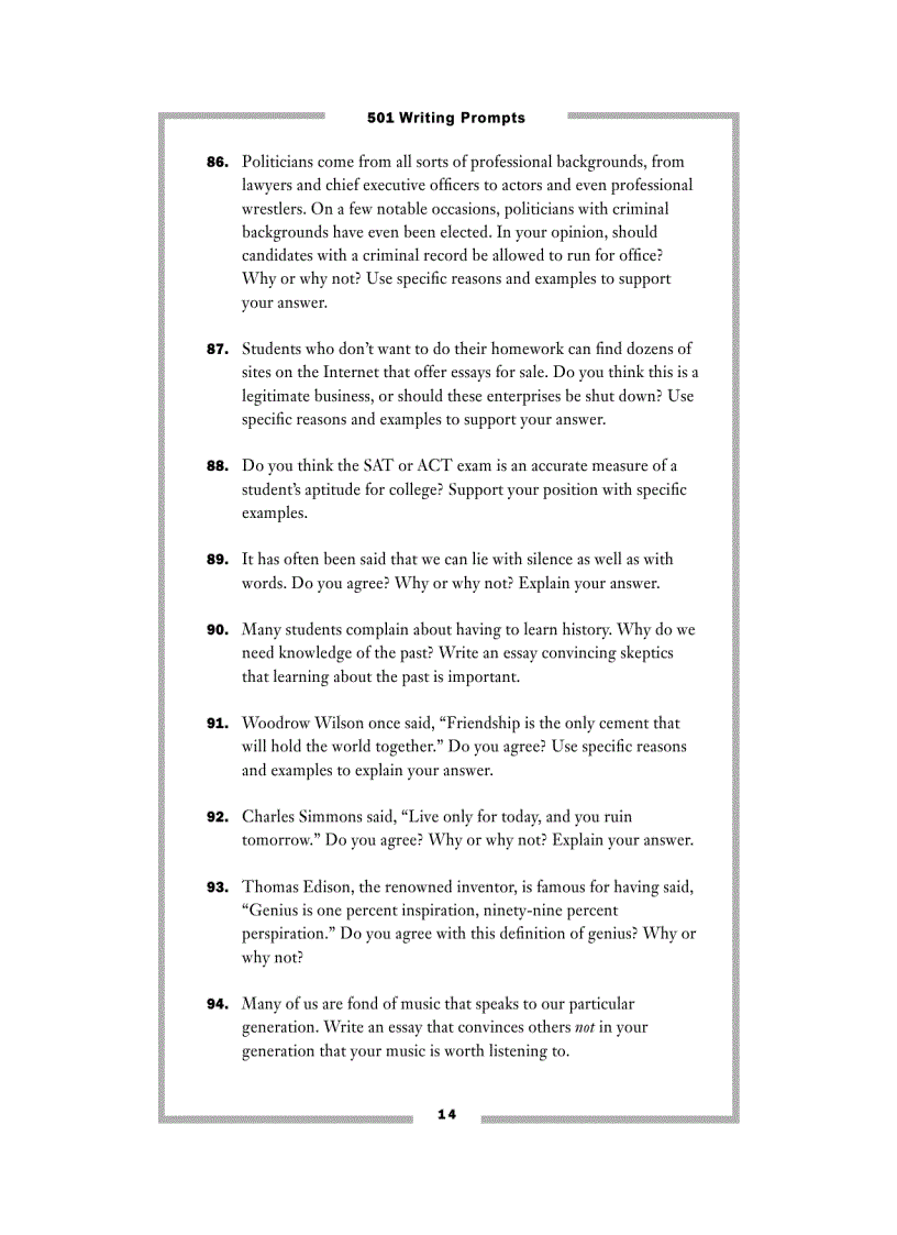 image for page 501 Writing Prompts