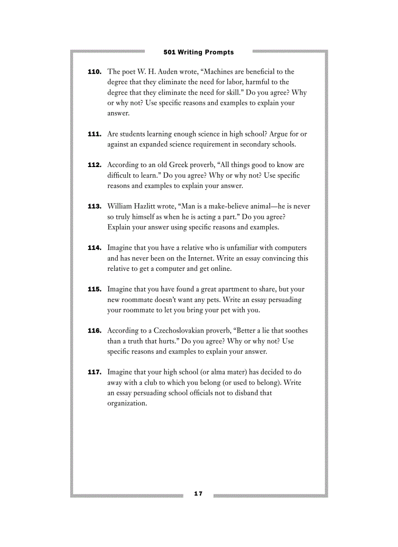 image for page 501 Writing Prompts