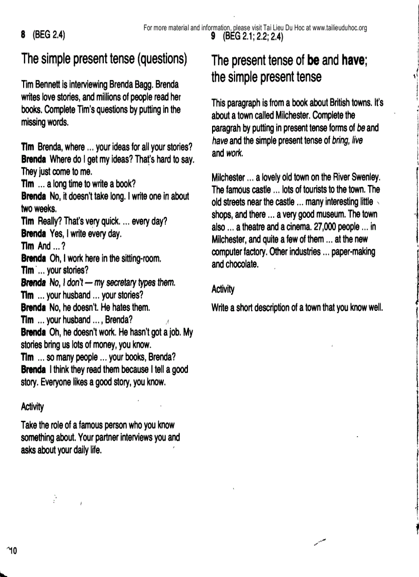 image for page A Basic English Grammar Exercises