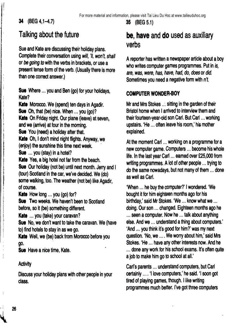 image for page A Basic English Grammar Exercises