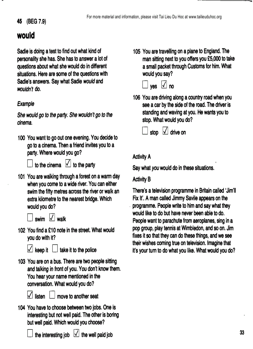 image for page A Basic English Grammar Exercises