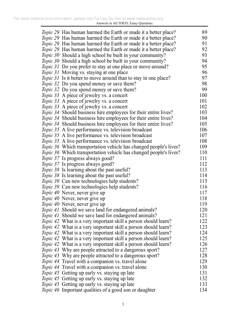 image for page Answer to all TOEFL essays