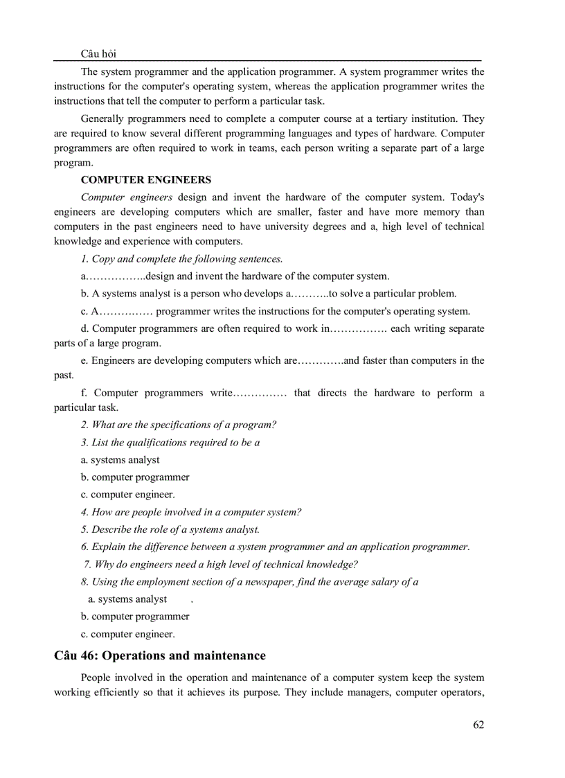 image for page Bài tập tiếng Anh chuyên nghành CNTT