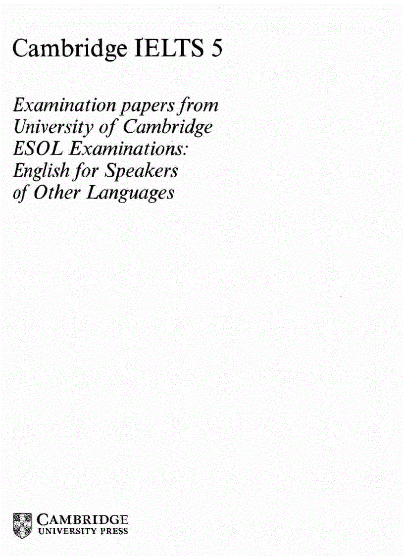 Cambridge IELTS 5 with Answers Examination Papers from University of The Languages