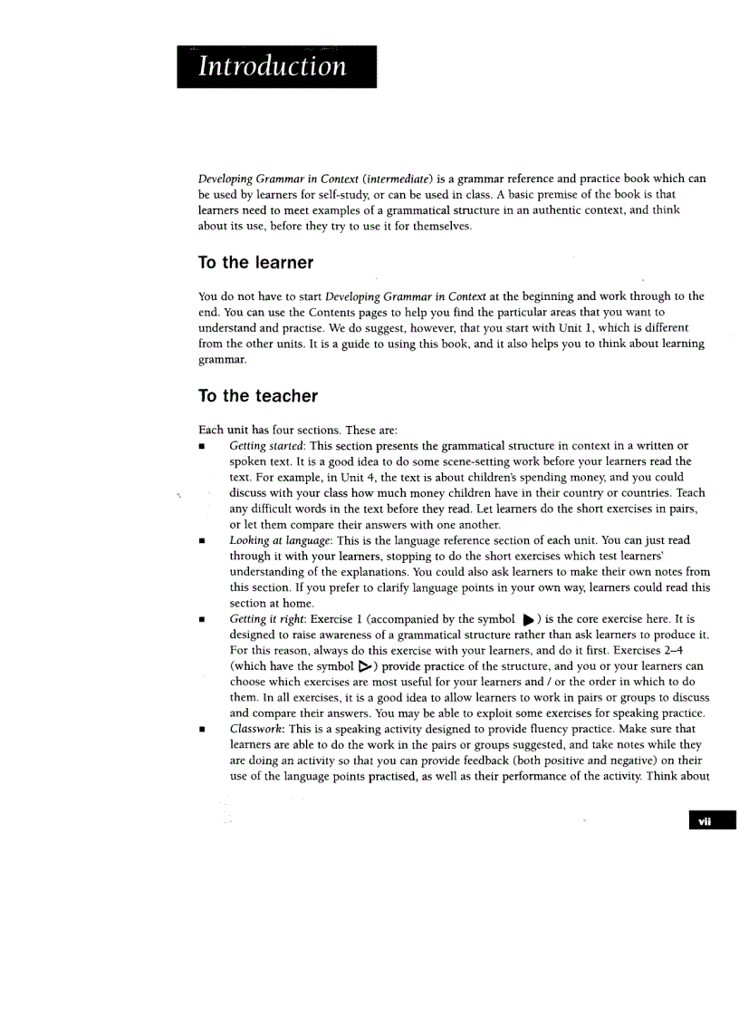 image for page Developing Grammar in Context Intermediate with Answers Grammar Reference and Practice